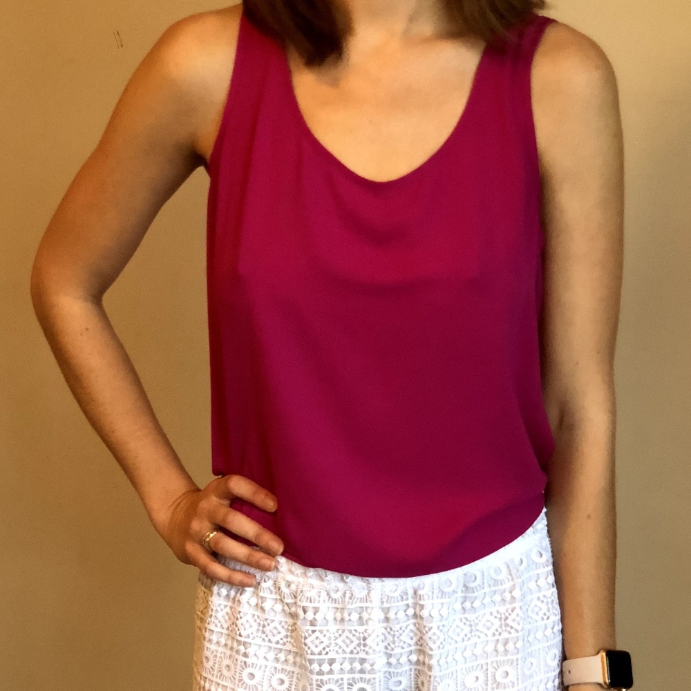 Silky Tank with Split Back
